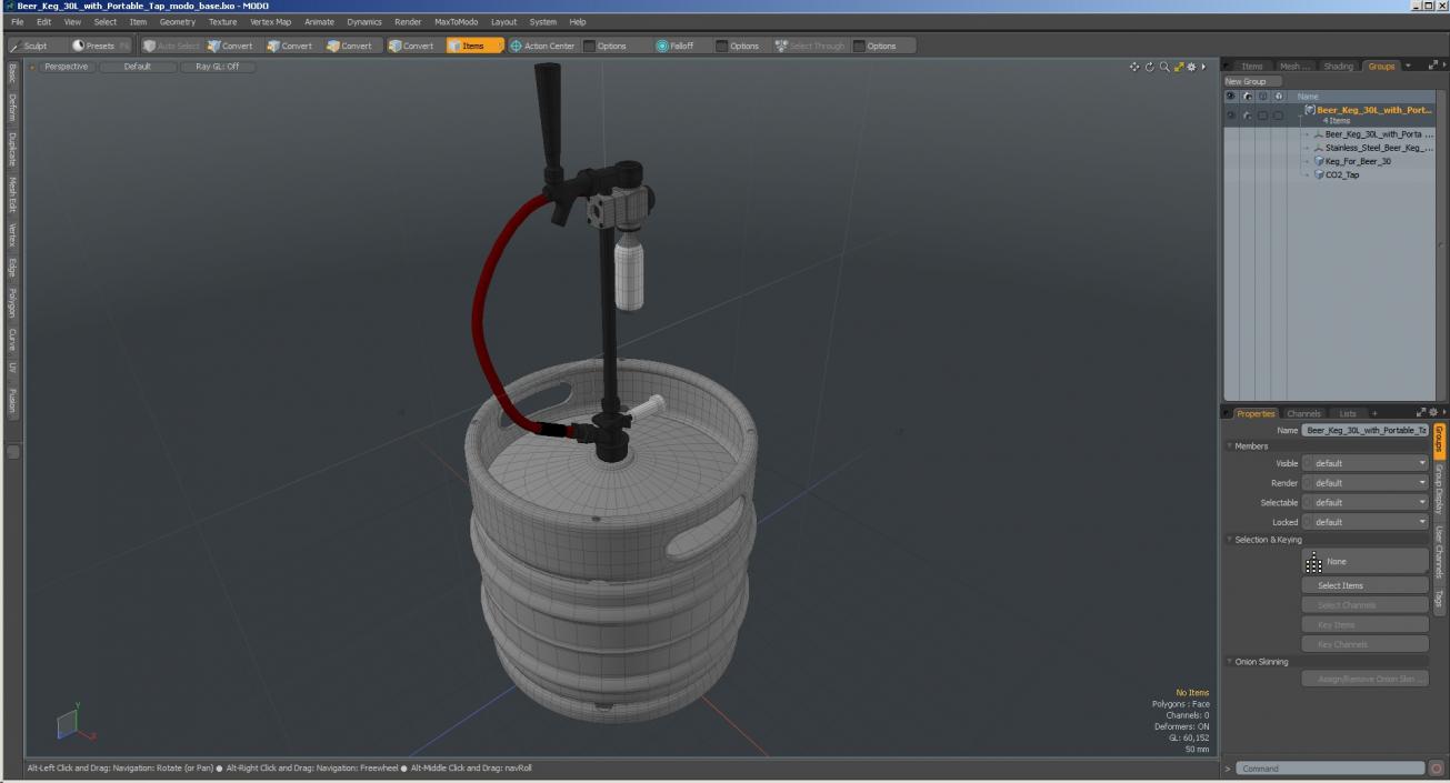 3D model Beer Keg 30L with Portable Tap