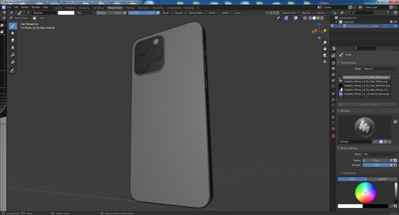 3D iPhone 13 Pro Max Graphite