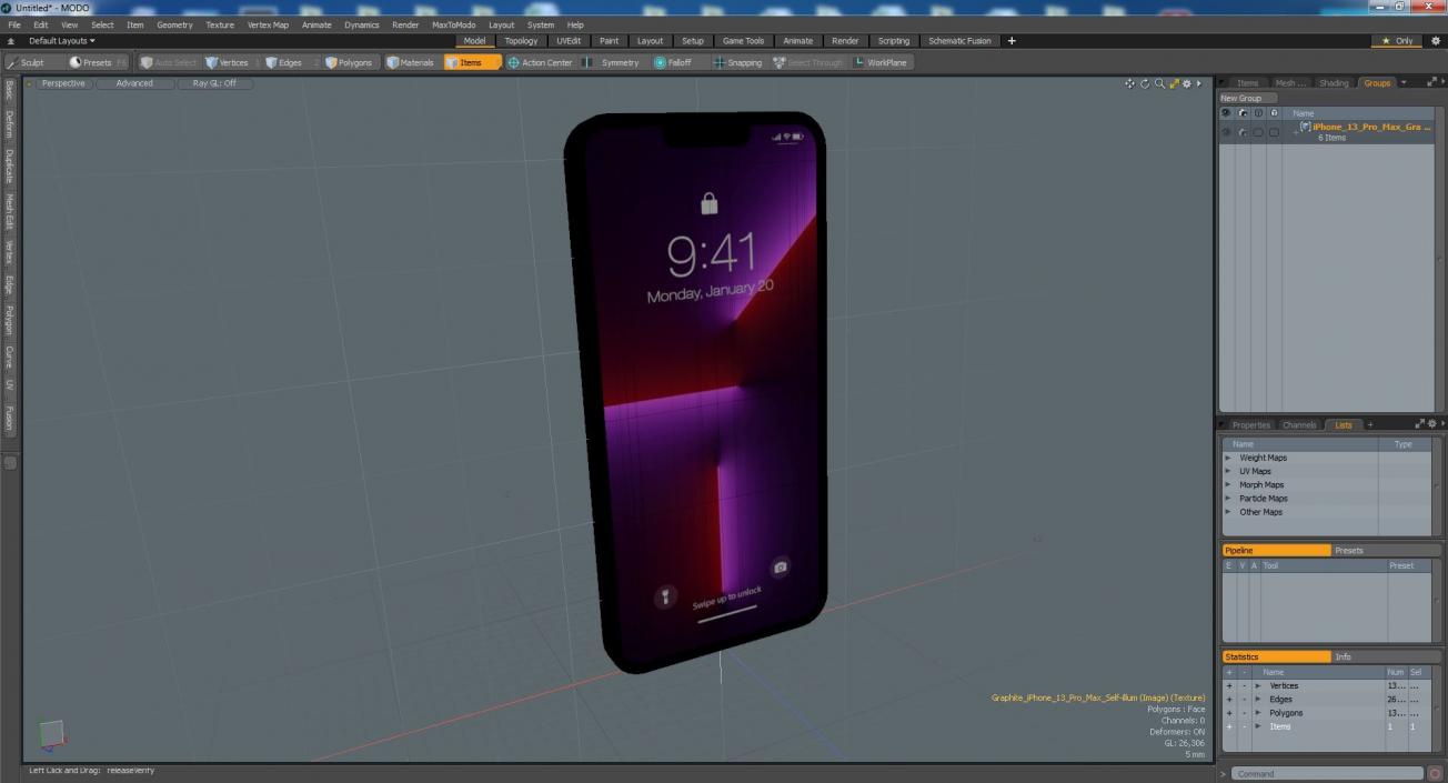 3D iPhone 13 Pro Max Graphite