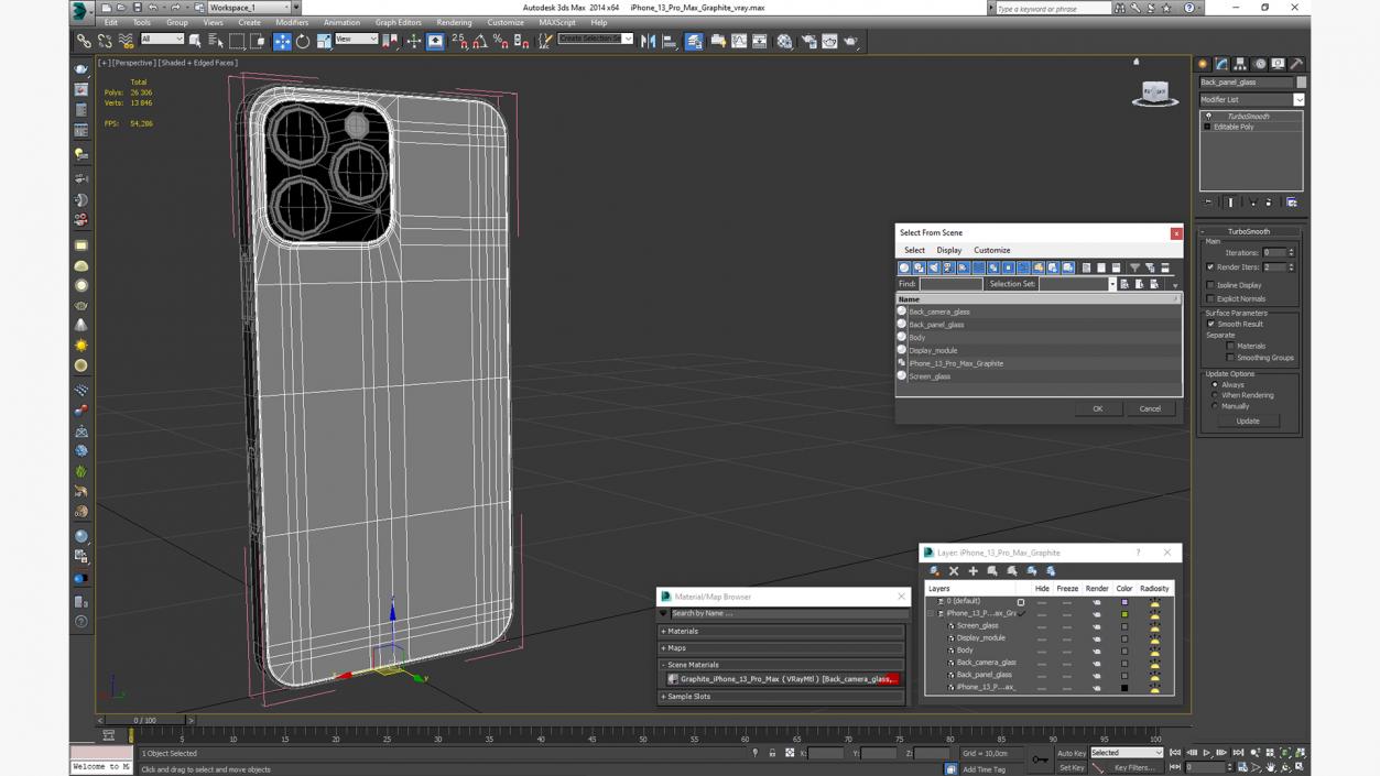 3D iPhone 13 Pro Max Graphite