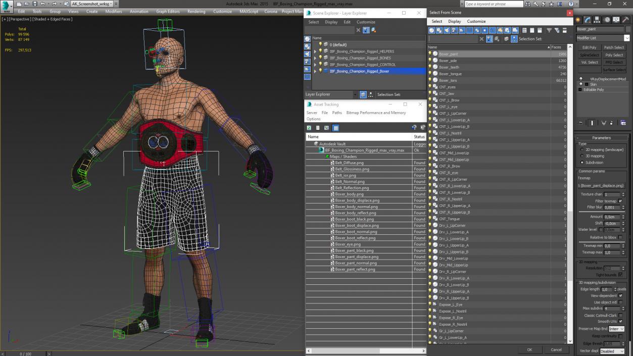 3D IBF Boxing Champion Rigged