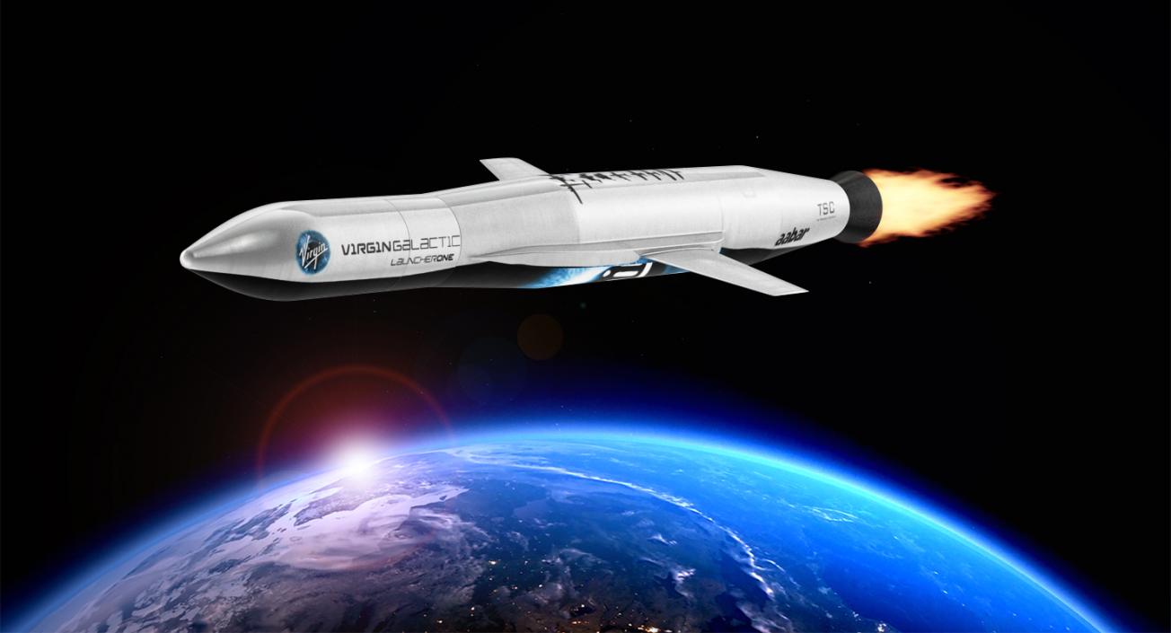 Virgin Galactic Rocket with Satellite 3D