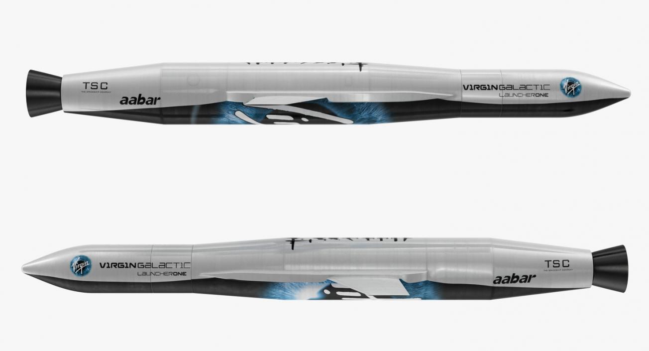 Virgin Galactic Rocket with Satellite 3D