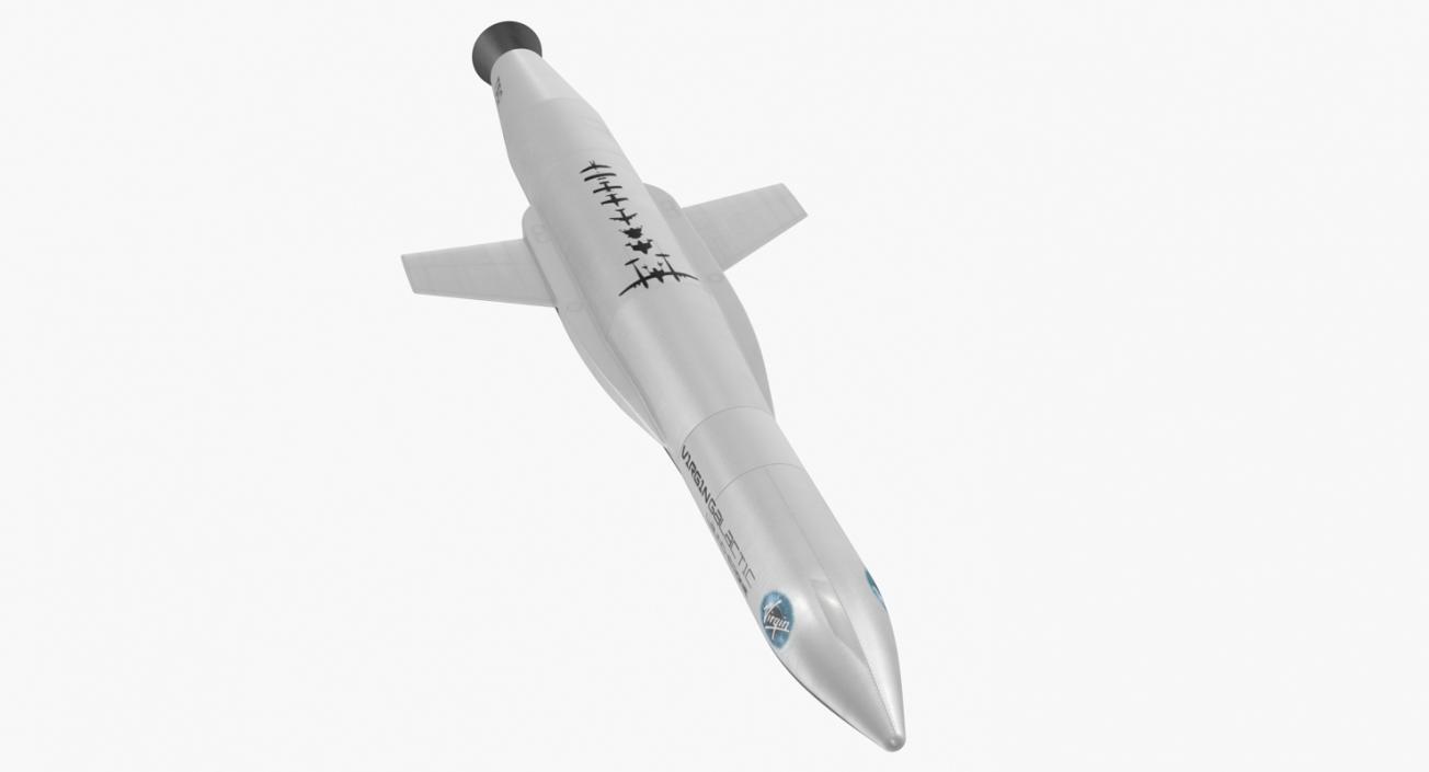 Virgin Galactic Rocket with Satellite 3D