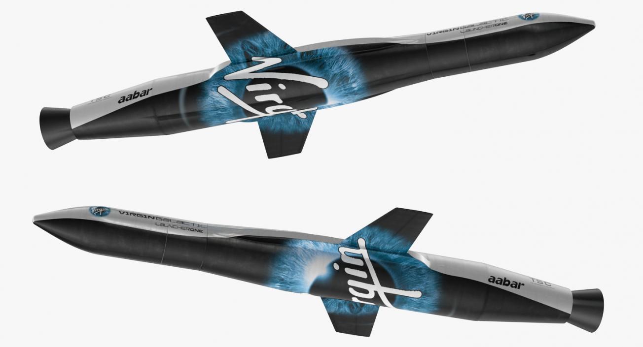 Virgin Galactic Rocket with Satellite 3D