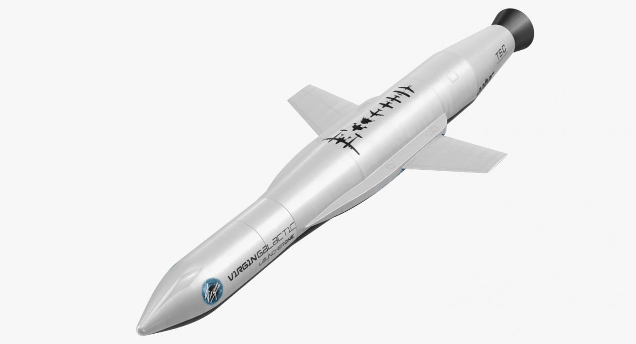 Virgin Galactic Rocket with Satellite 3D