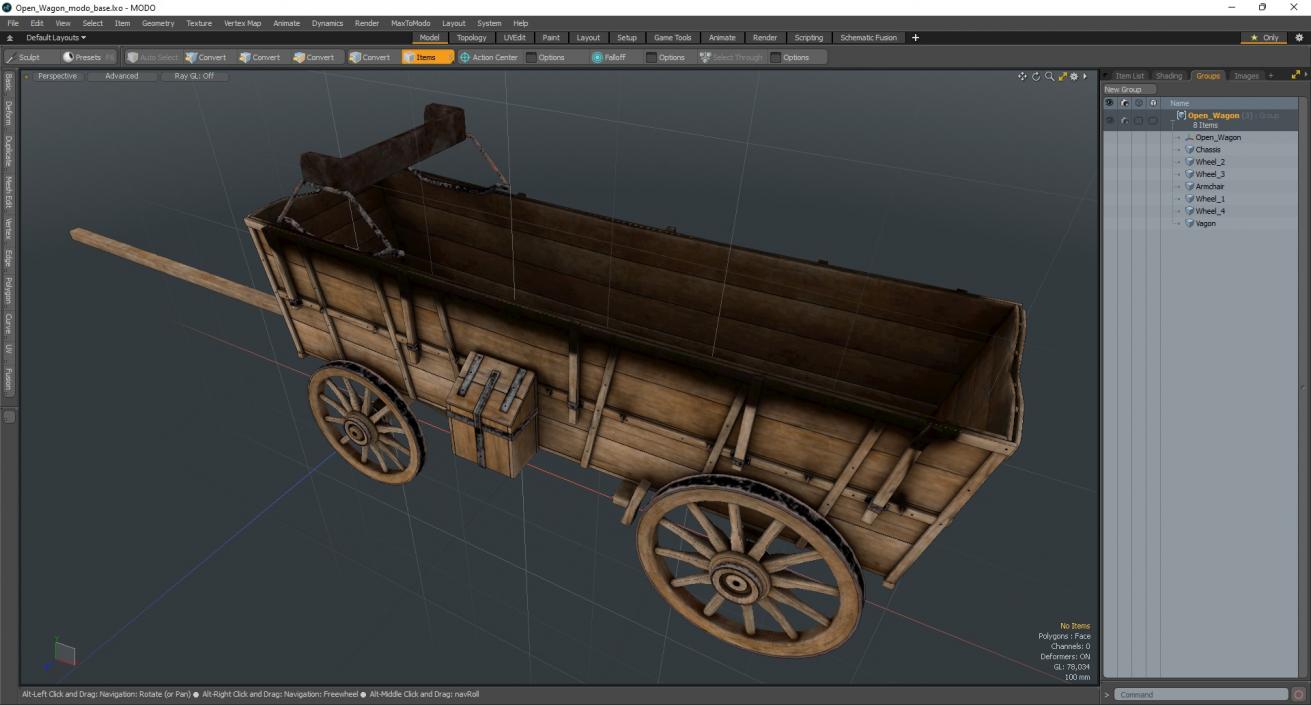 3D model Open Wagon