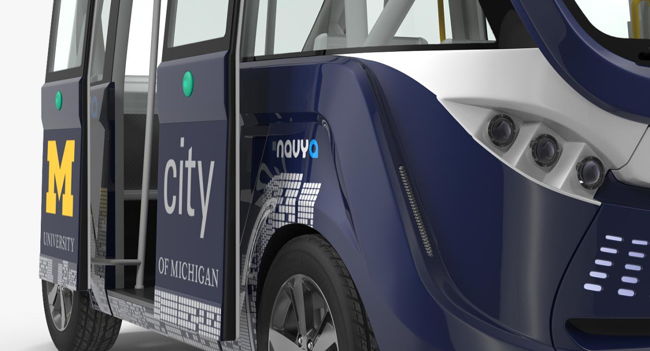 Self Driving Buses Collection 3D model