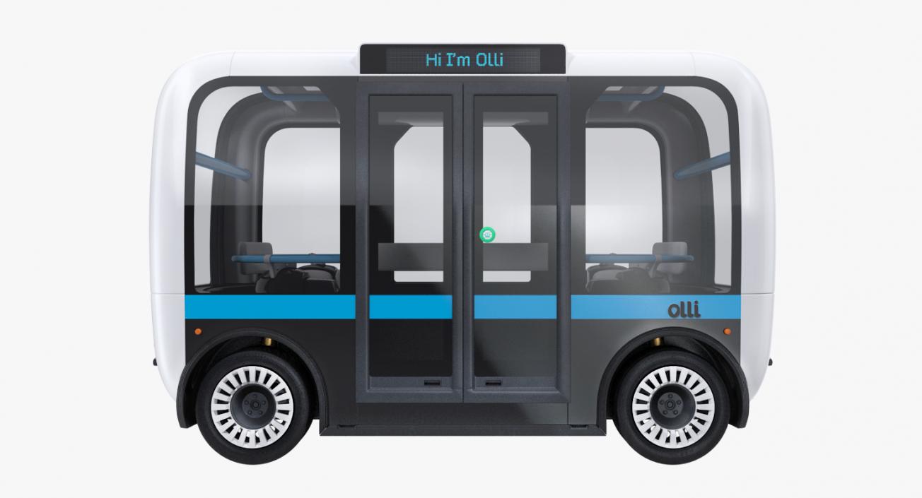 Self Driving Buses Collection 3D model