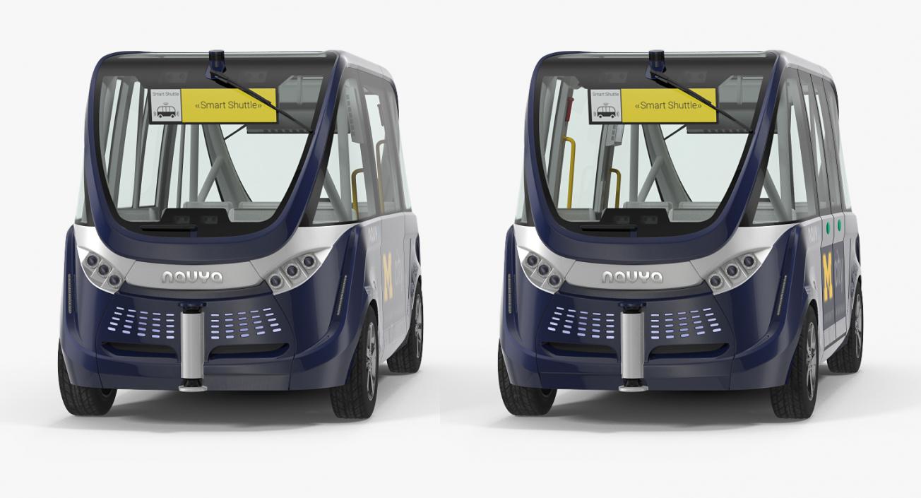 Self Driving Buses Collection 3D model