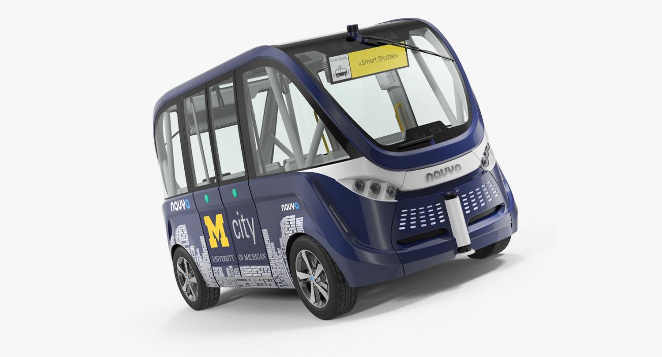 Self Driving Buses Collection 3D model