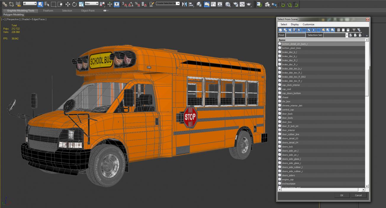 3D Small School Bus