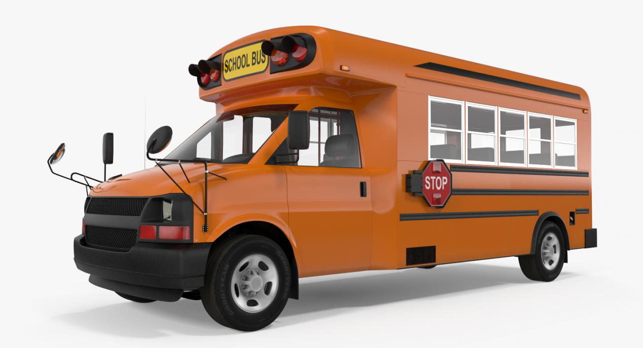 3D Small School Bus