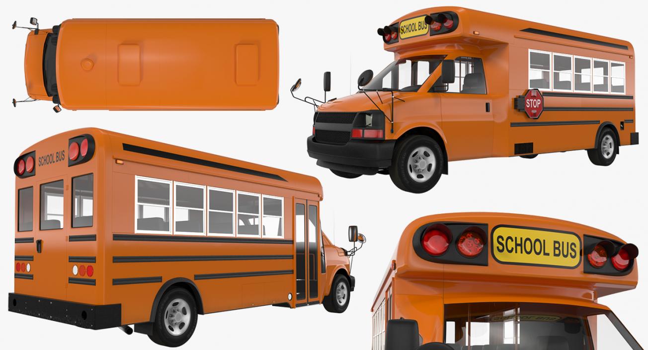 3D Small School Bus