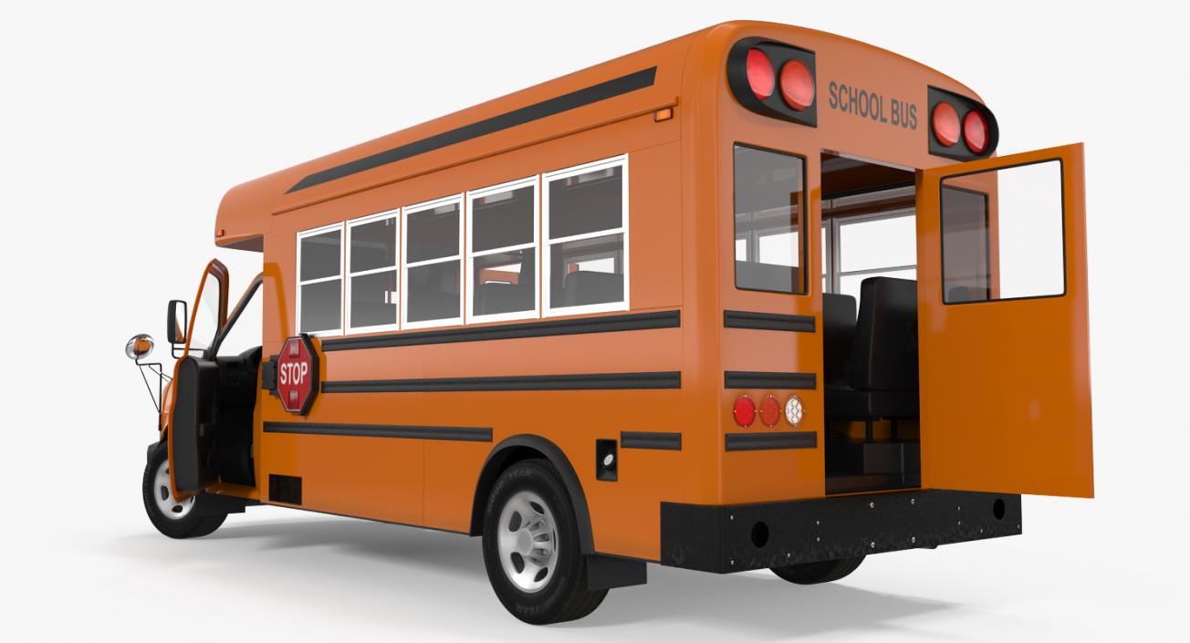 3D Small School Bus