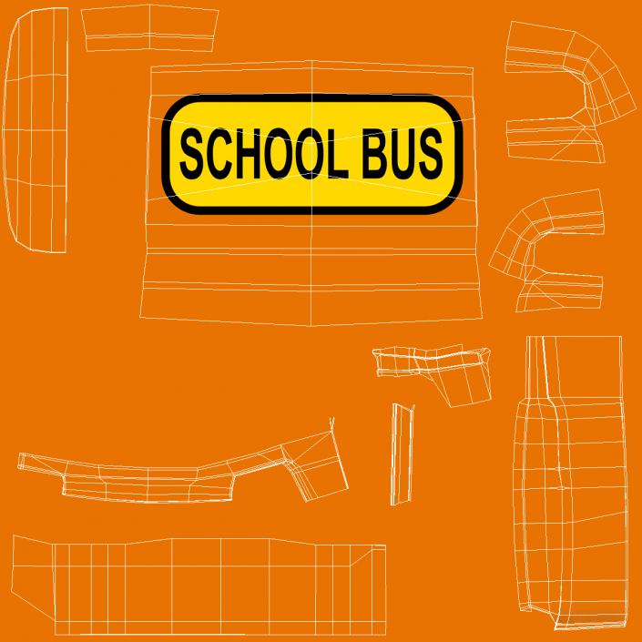 3D Small School Bus