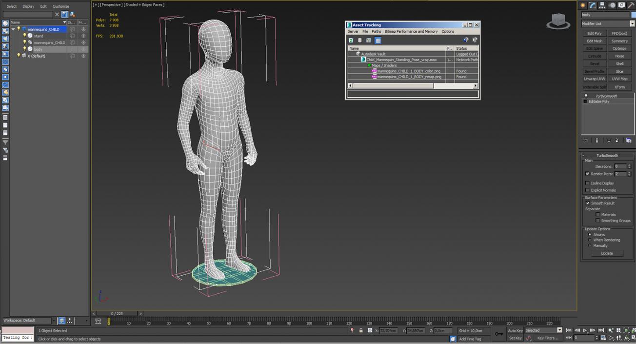 Child Mannequin Standing Pose 3D model