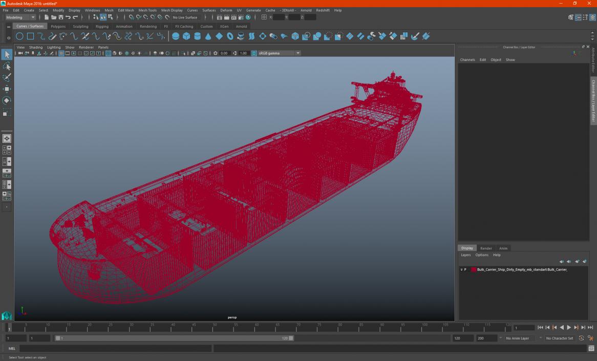 Bulk Carrier Ship Dirty Empty 3D model