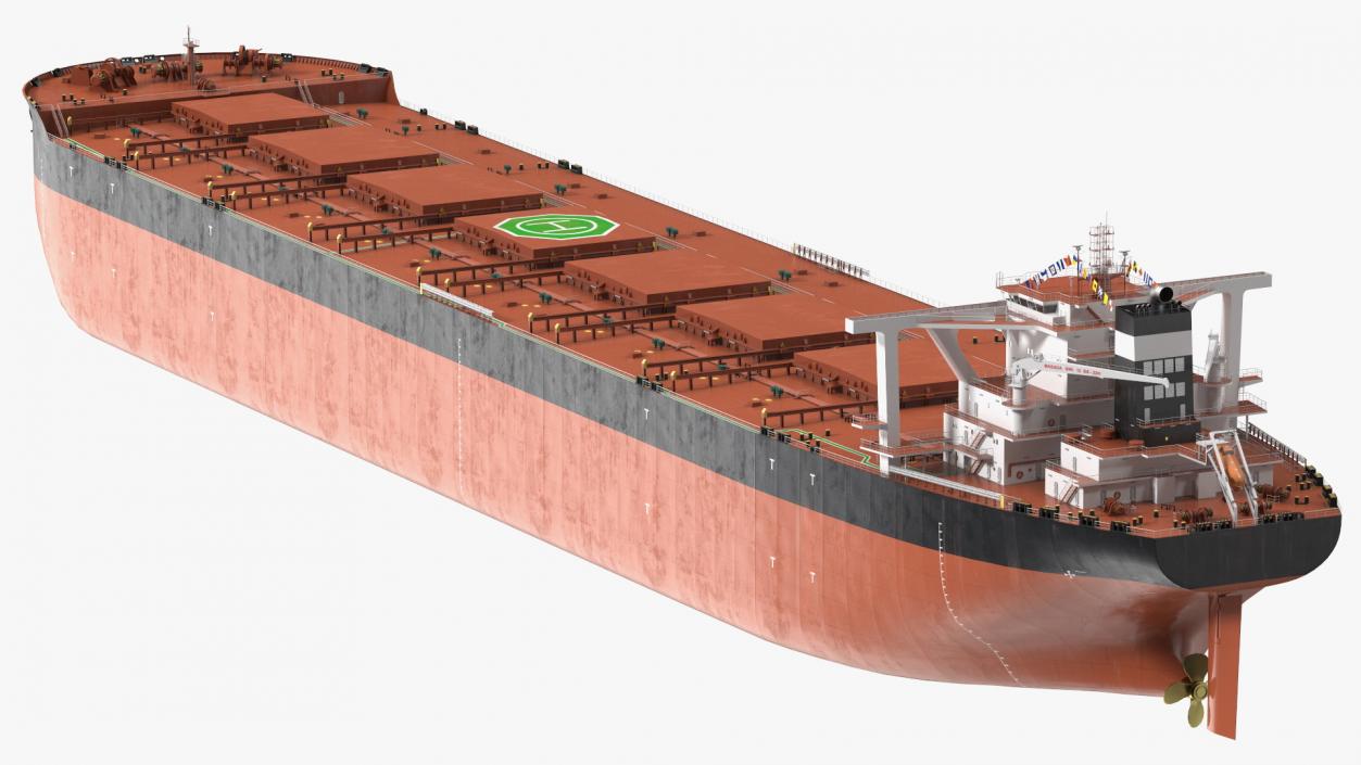 Bulk Carrier Ship Dirty Empty 3D model