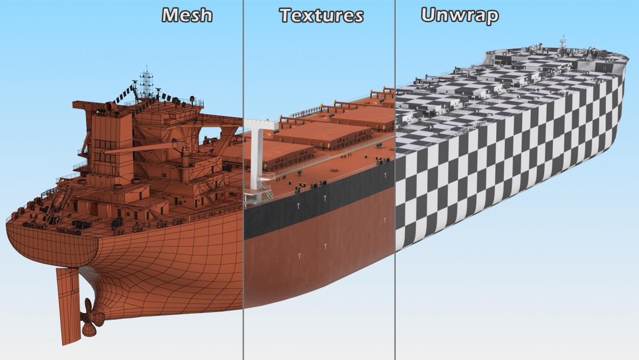 Bulk Carrier Ship Dirty Empty 3D model