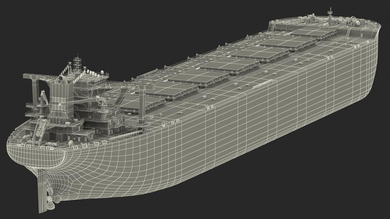 Bulk Carrier Ship Dirty Empty 3D model