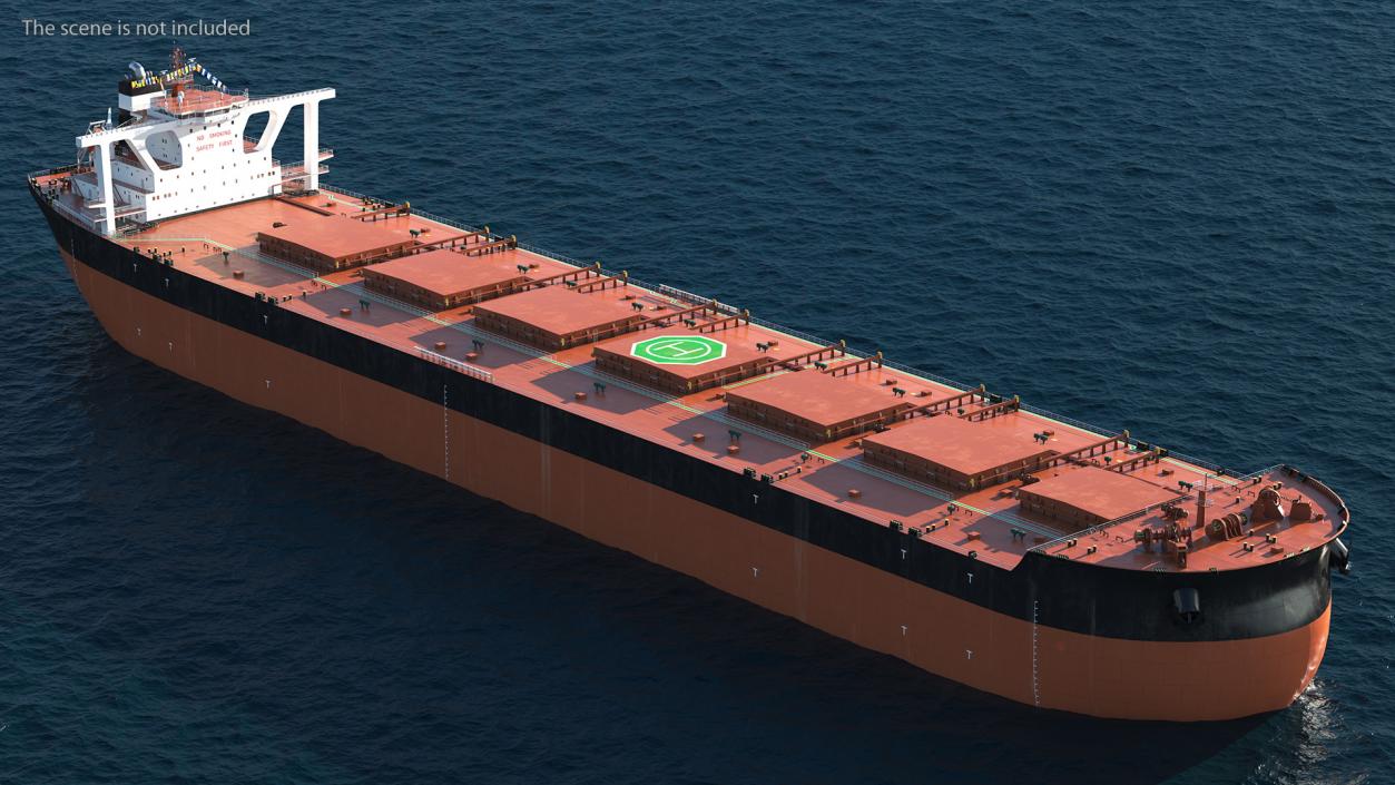 Bulk Carrier Ship Dirty Empty 3D model