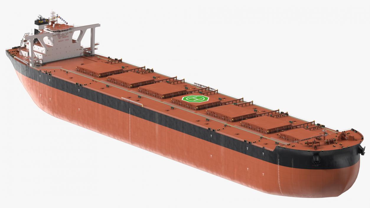 Bulk Carrier Ship Dirty Empty 3D model