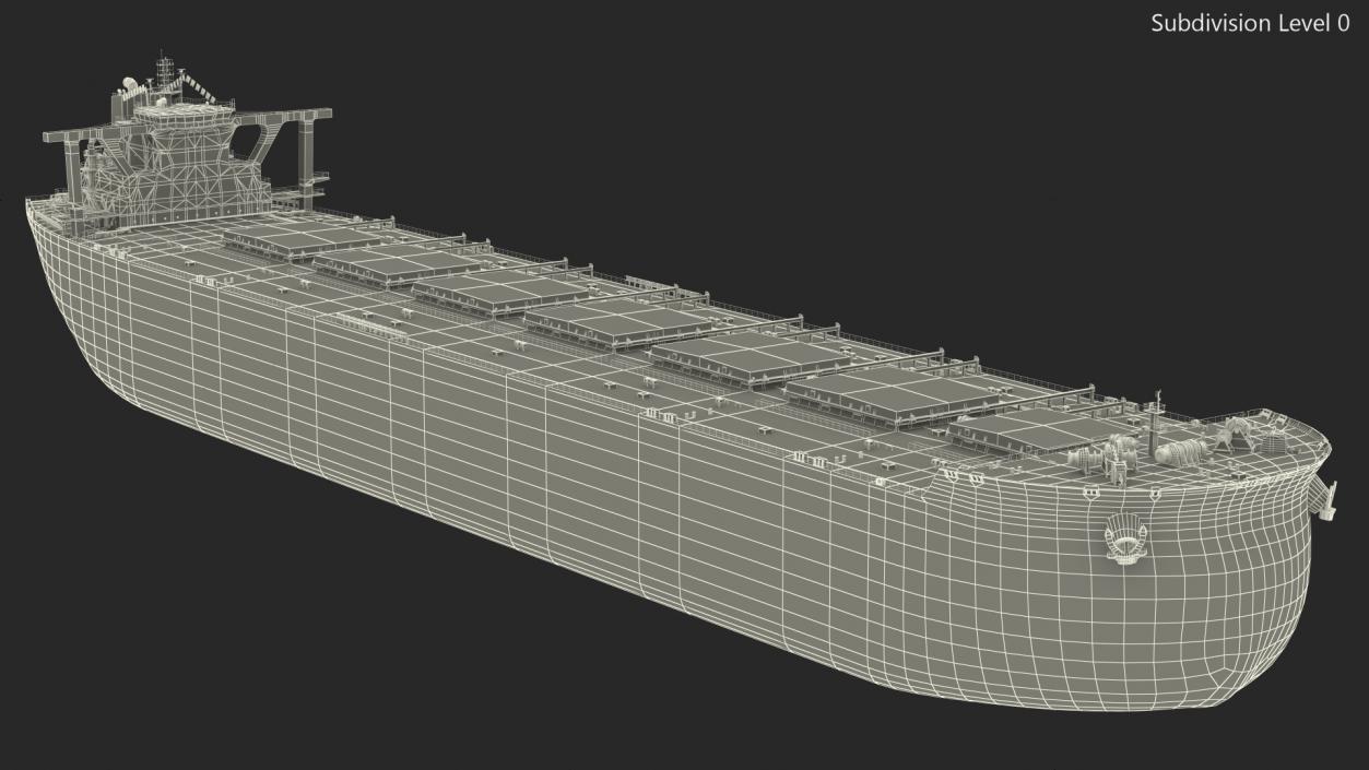 Bulk Carrier Ship Dirty Empty 3D model