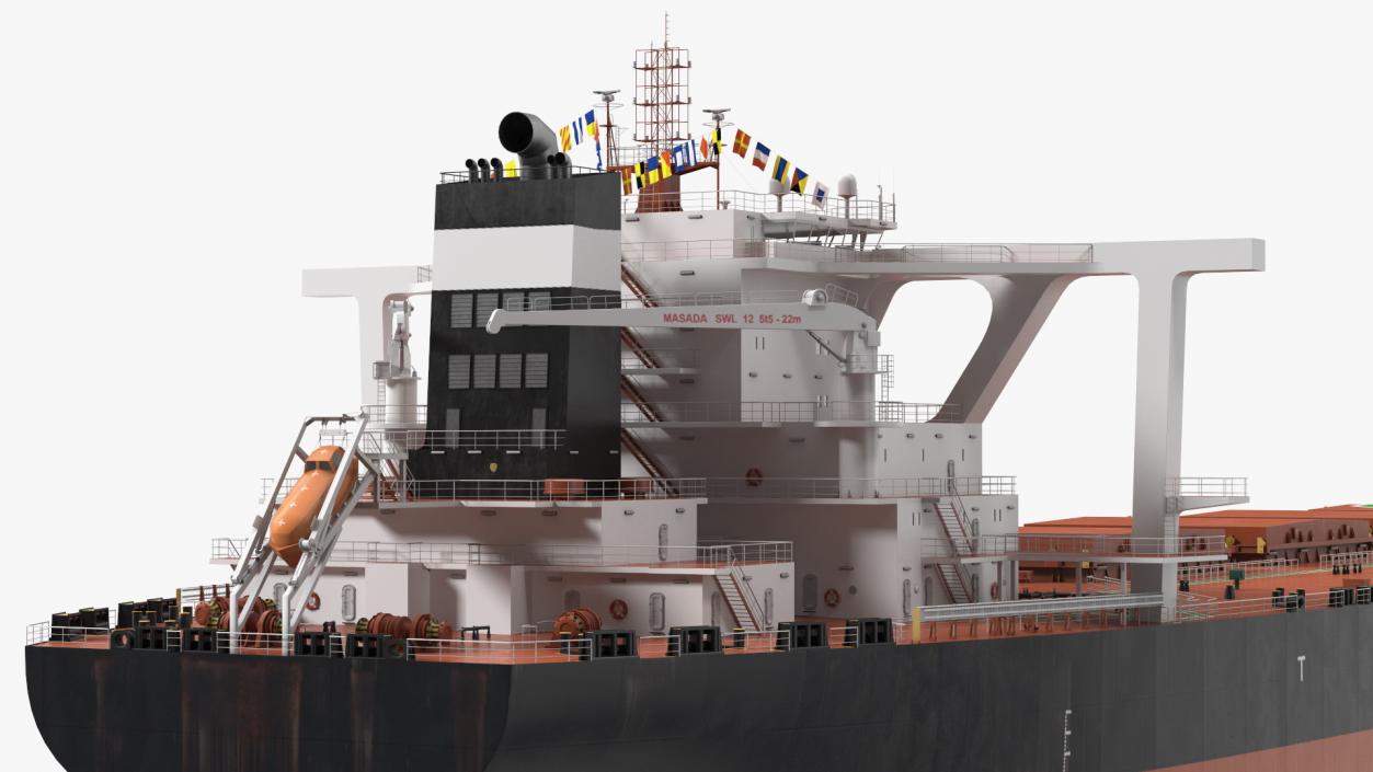 Bulk Carrier Ship Dirty Empty 3D model