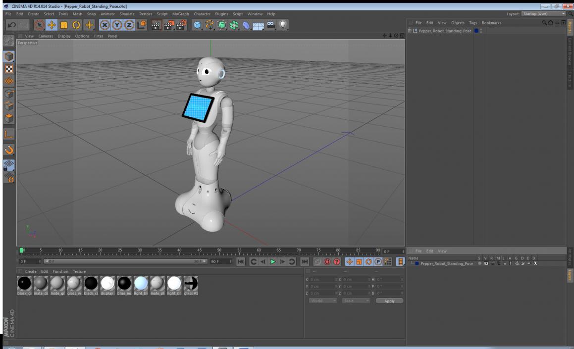 3D Pepper Robot Standing Pose