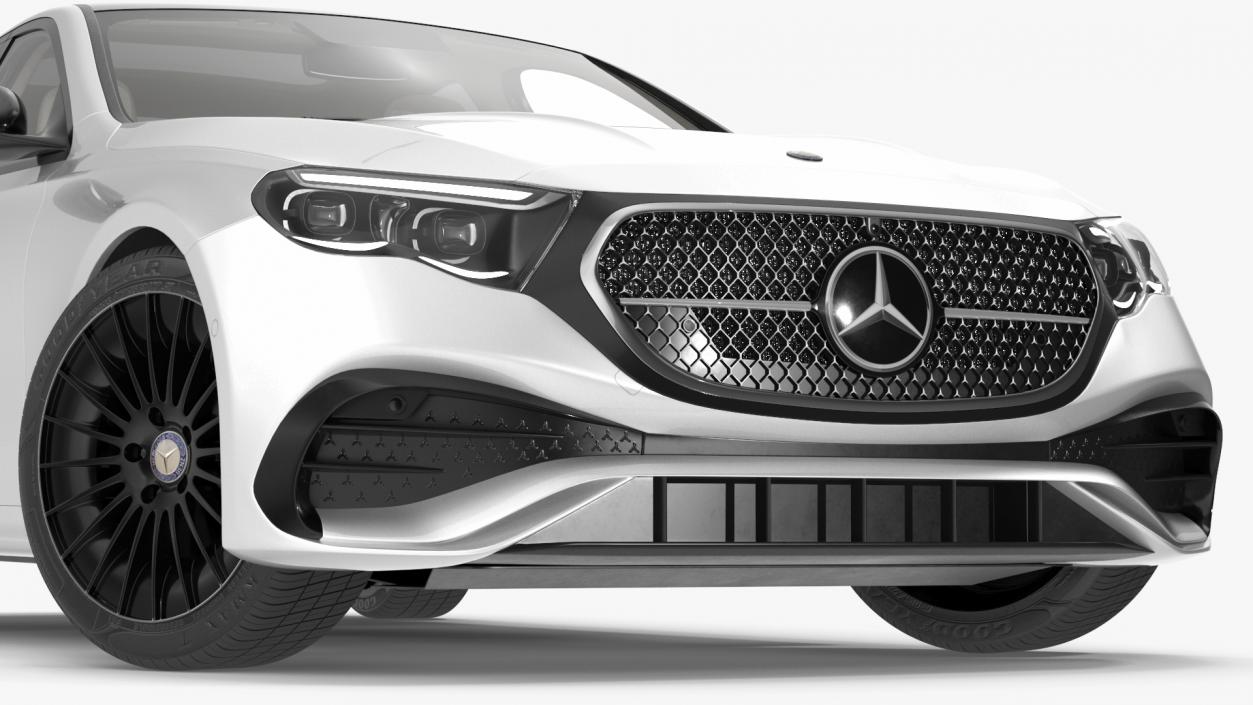 3D New E-Class Mercedes 2023 White Rigged model