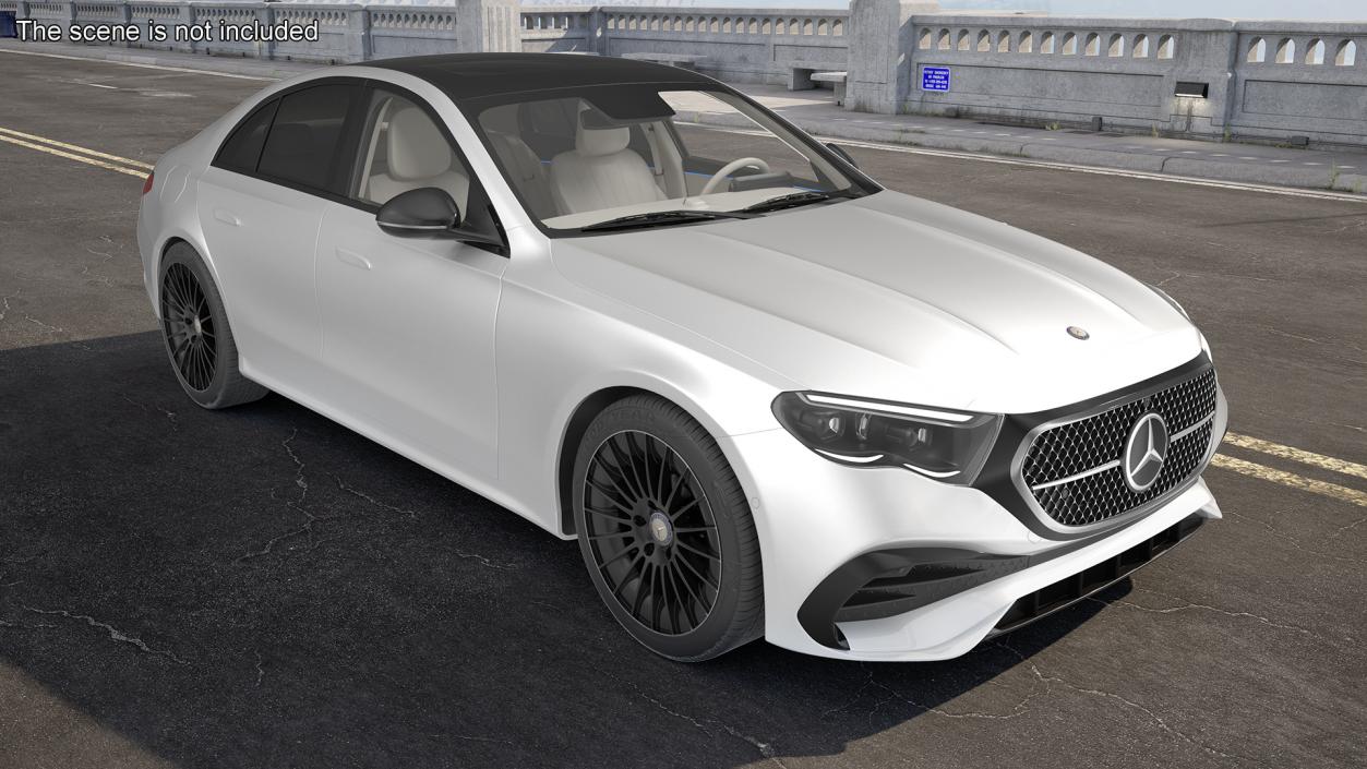 3D New E-Class Mercedes 2023 White Rigged model