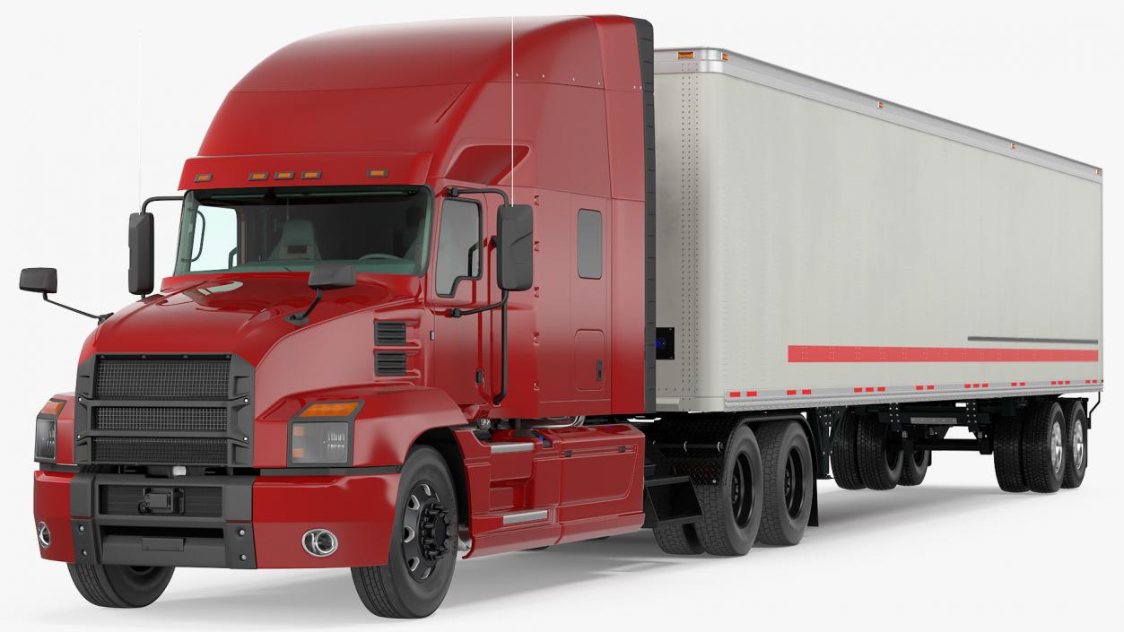 3D Semi Truck with Trailer Generic