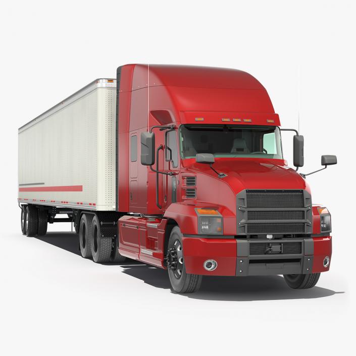 3D Semi Truck with Trailer Generic