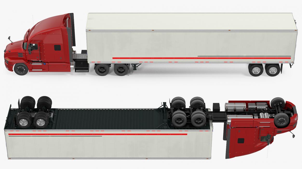 3D Semi Truck with Trailer Generic