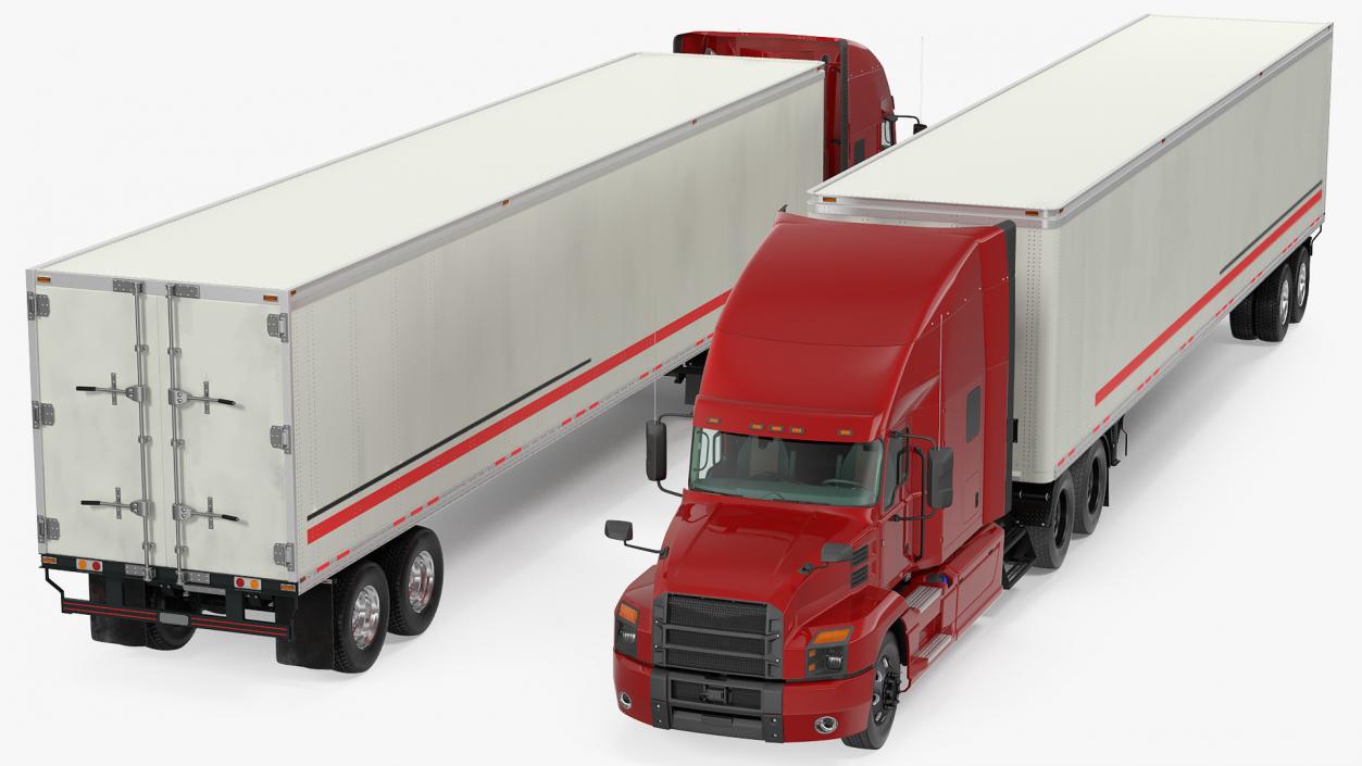 3D Semi Truck with Trailer Generic