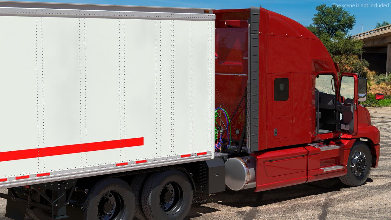 3D Semi Truck with Trailer Generic