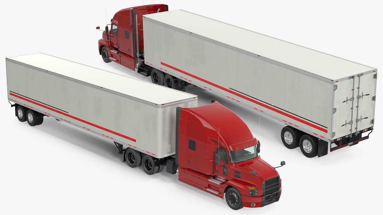 3D Semi Truck with Trailer Generic