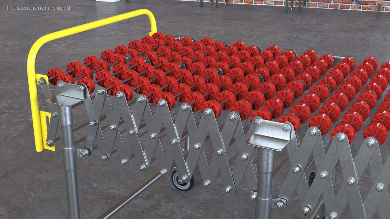 Folding Telescopic Roller Red 3D model