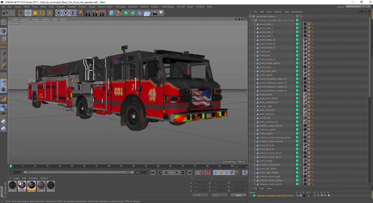 3D model Velocity Ascendant Black Fire Truck