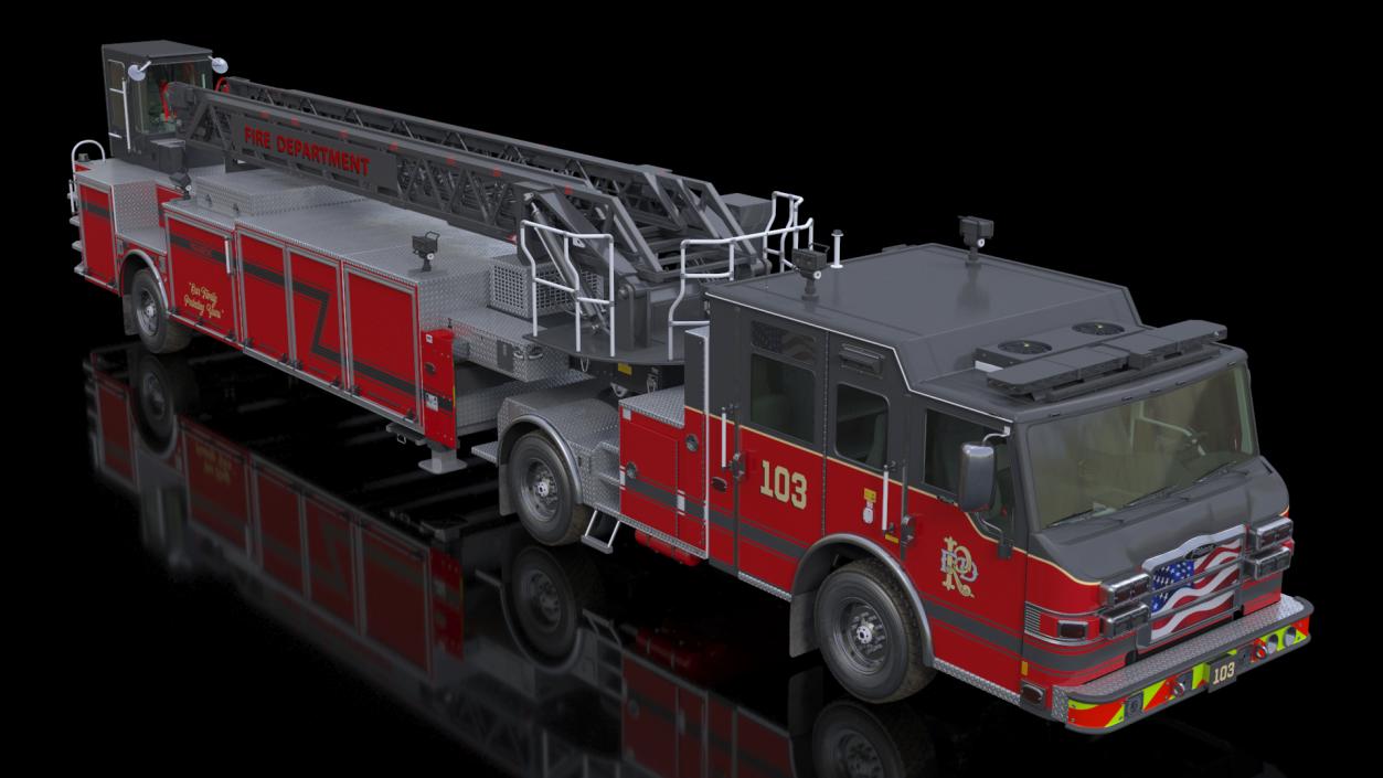 3D model Velocity Ascendant Black Fire Truck