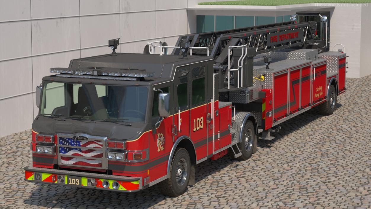 3D model Velocity Ascendant Black Fire Truck