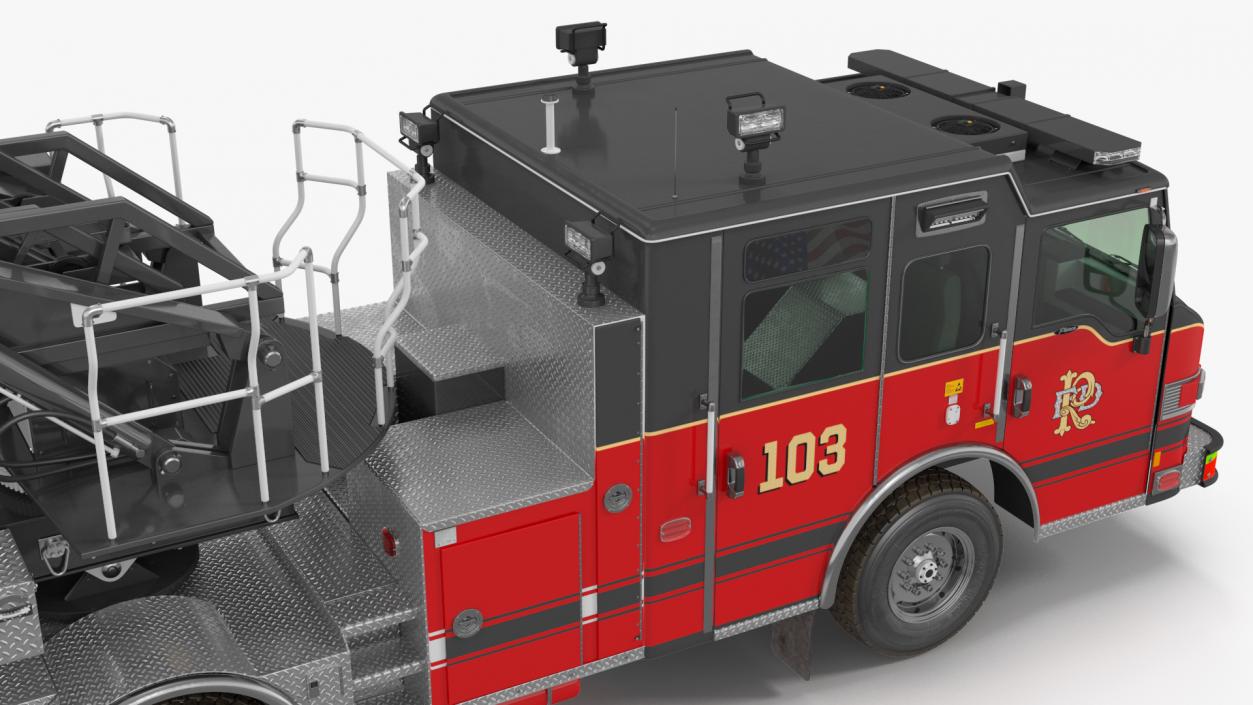 3D model Velocity Ascendant Black Fire Truck