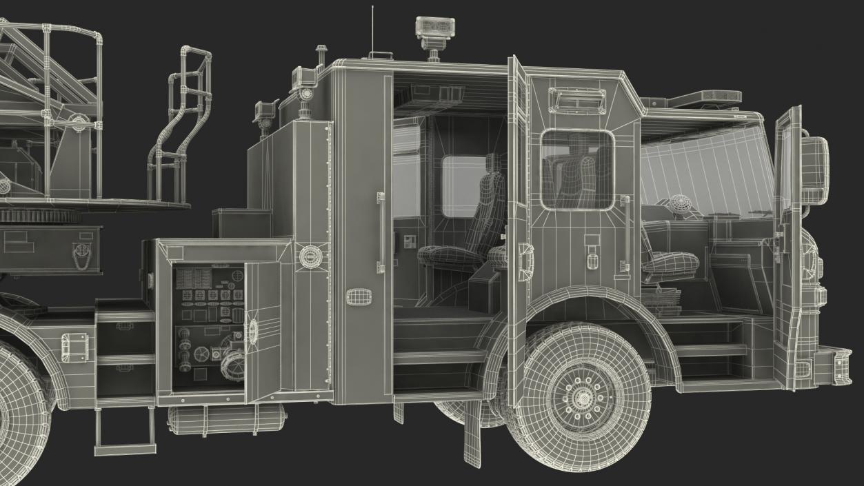 3D model Velocity Ascendant Black Fire Truck