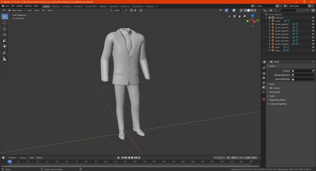 3D Cartoon Business Suit