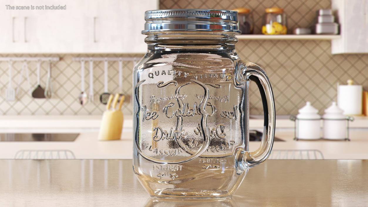 3D Estilo Mason Drinking Jar with Sip Lid model