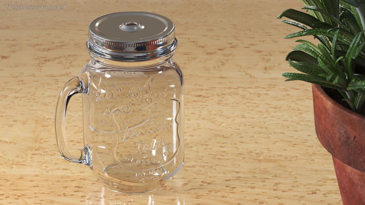 3D Estilo Mason Drinking Jar with Sip Lid model