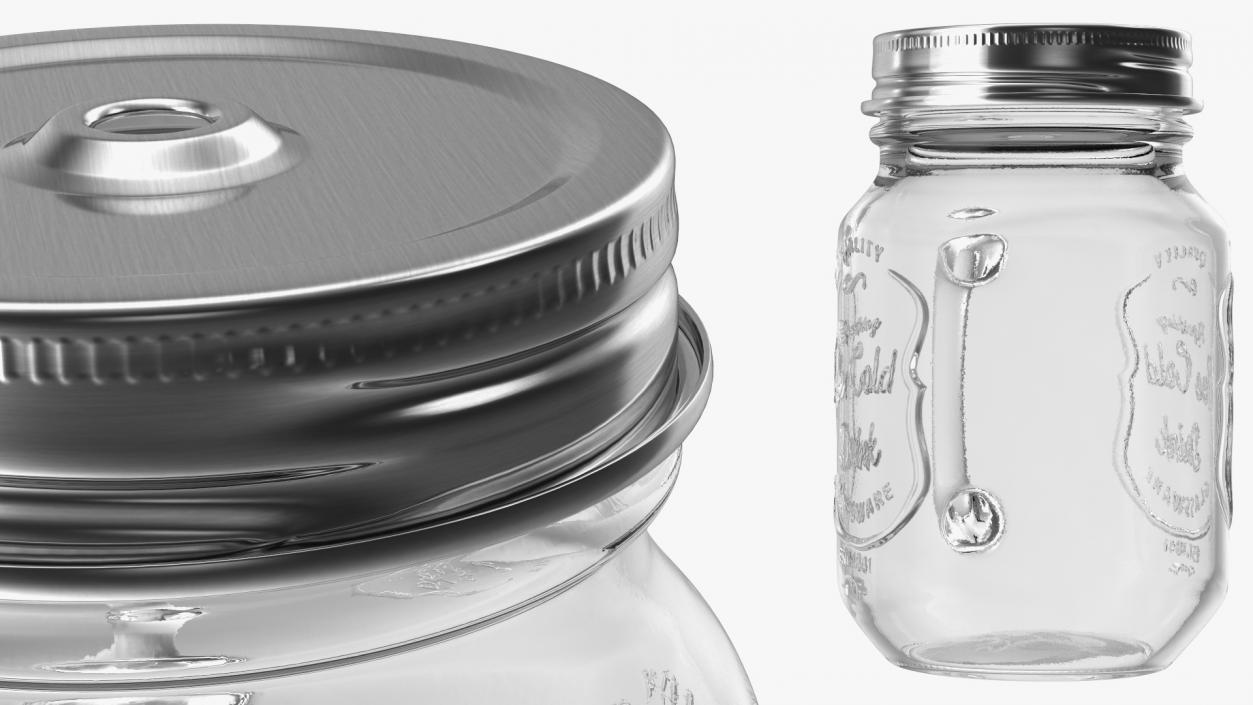 3D Estilo Mason Drinking Jar with Sip Lid model