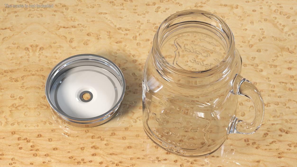 3D Estilo Mason Drinking Jar with Sip Lid model