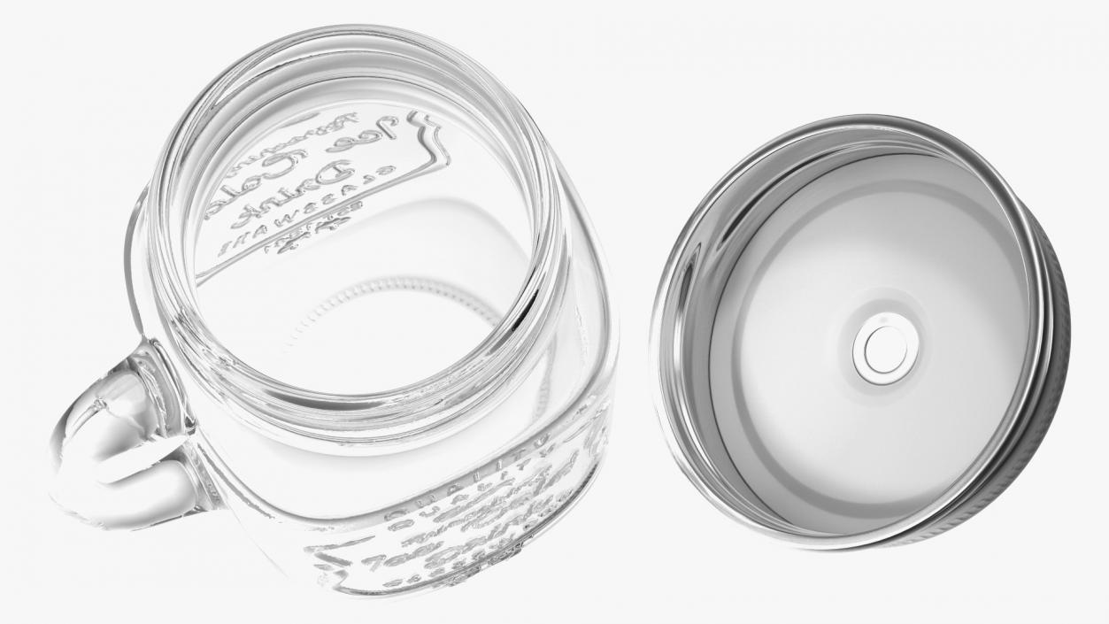 3D Estilo Mason Drinking Jar with Sip Lid model